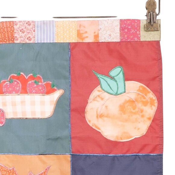 Fall Garden Flag 13x18 Pumpkin Apple Pie Leaf Patchwork Border Outdoor Decor - Picture 3 of 6